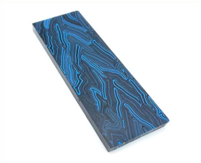Résine - G10 Damas Bleu et Noir