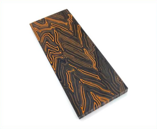 Résine - G10 Damas Orange et Noir